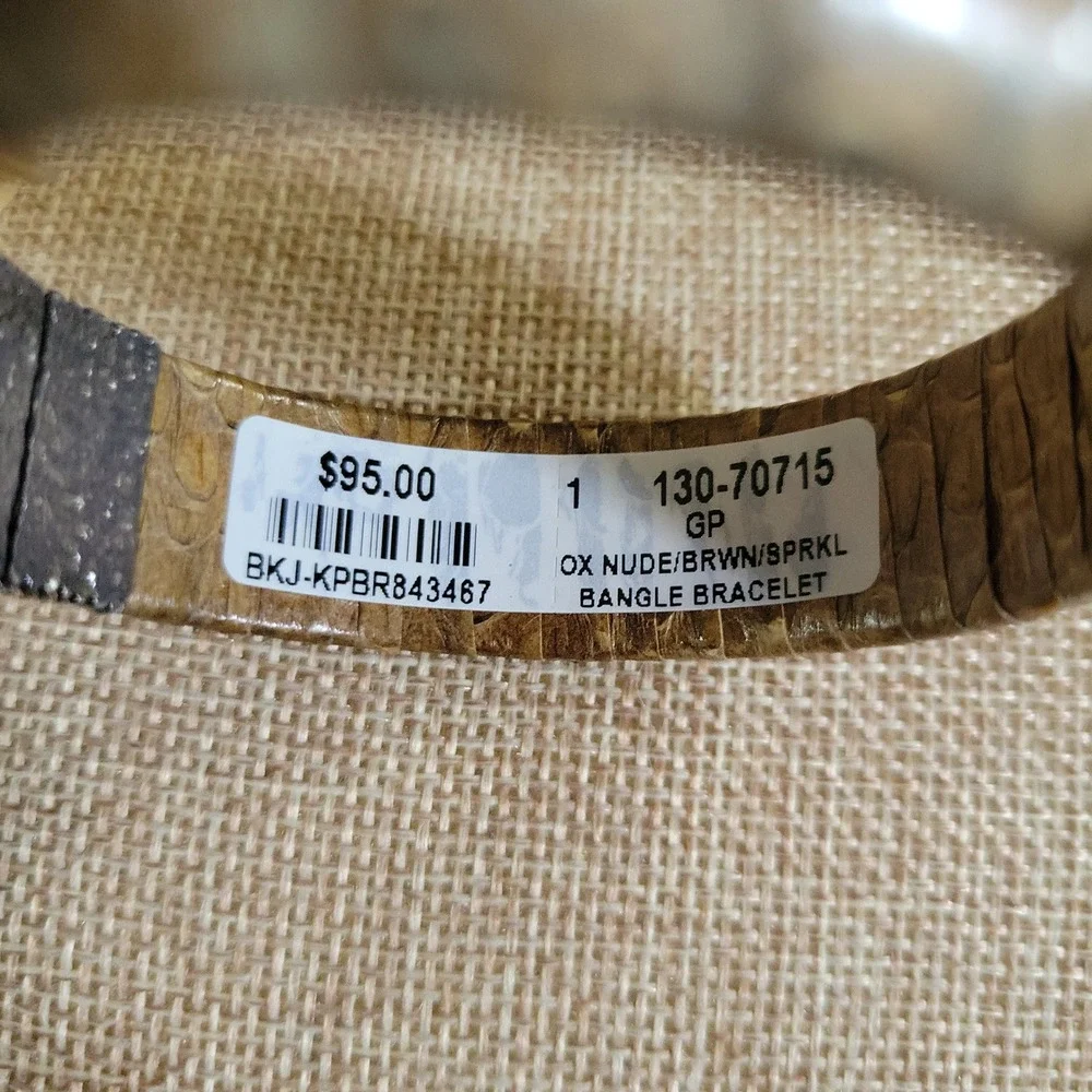 NWT KMO Paris/KMO Bali Genuine Snakeskin Kamelite Sparkle Bangle